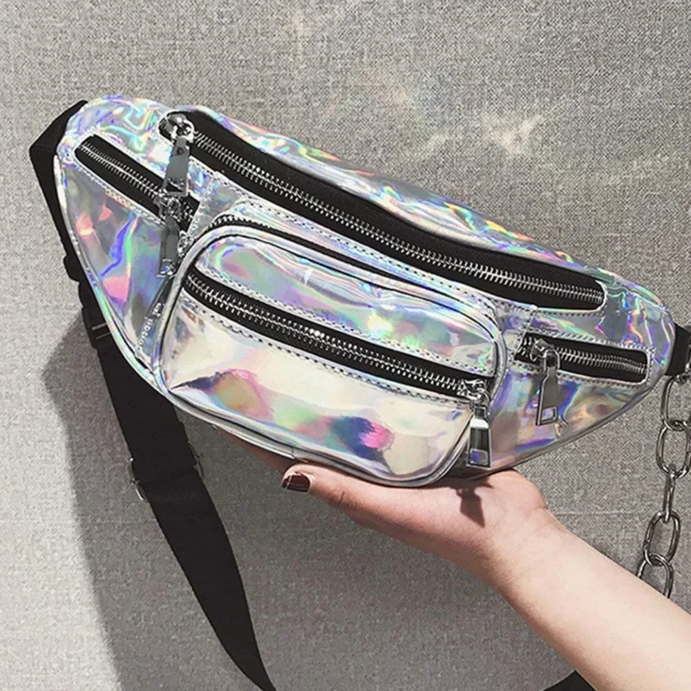 silver holographic fanny pack - Picture 1 of 10